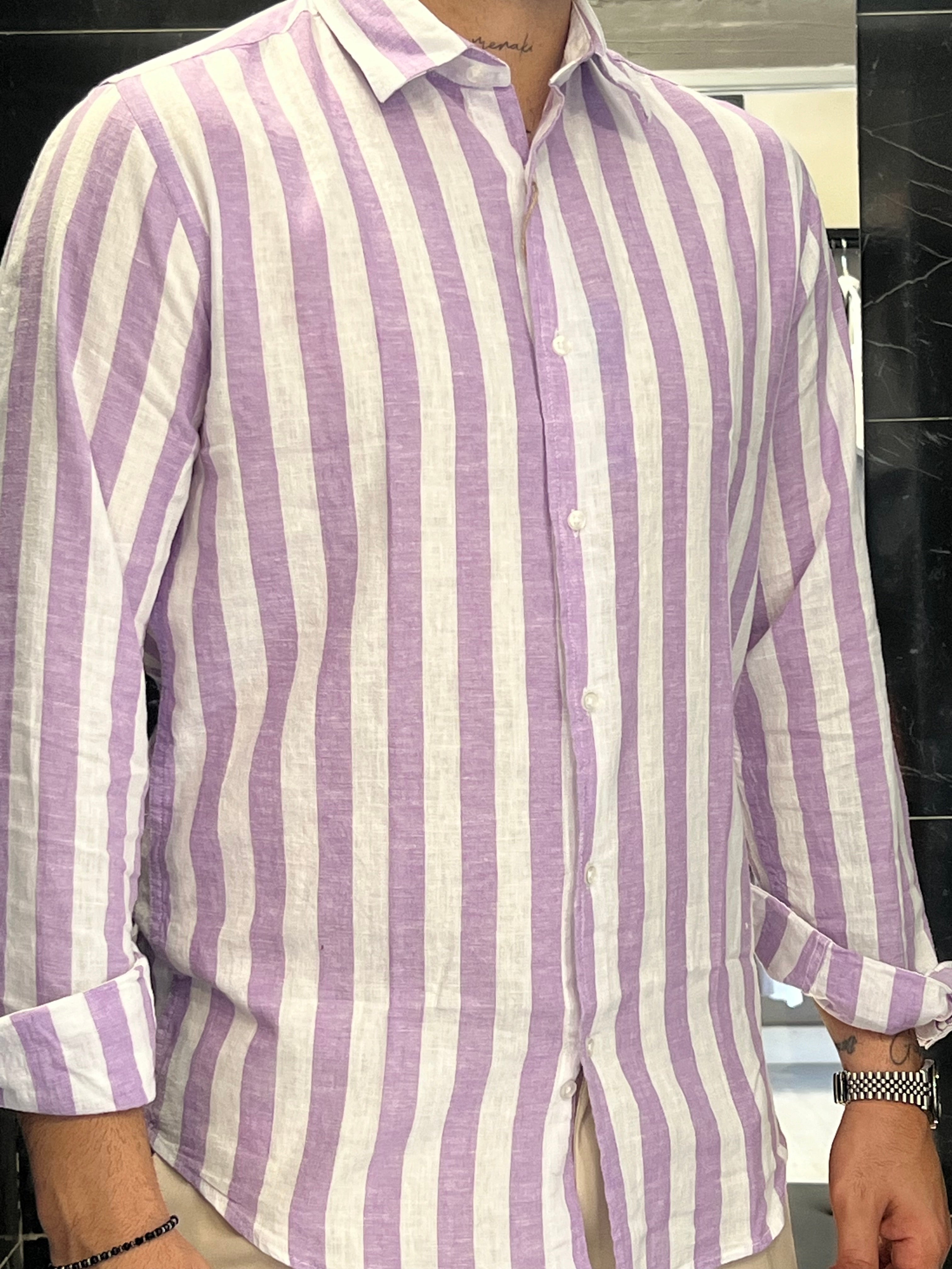 Camicia a Righe Lino •vari colori•