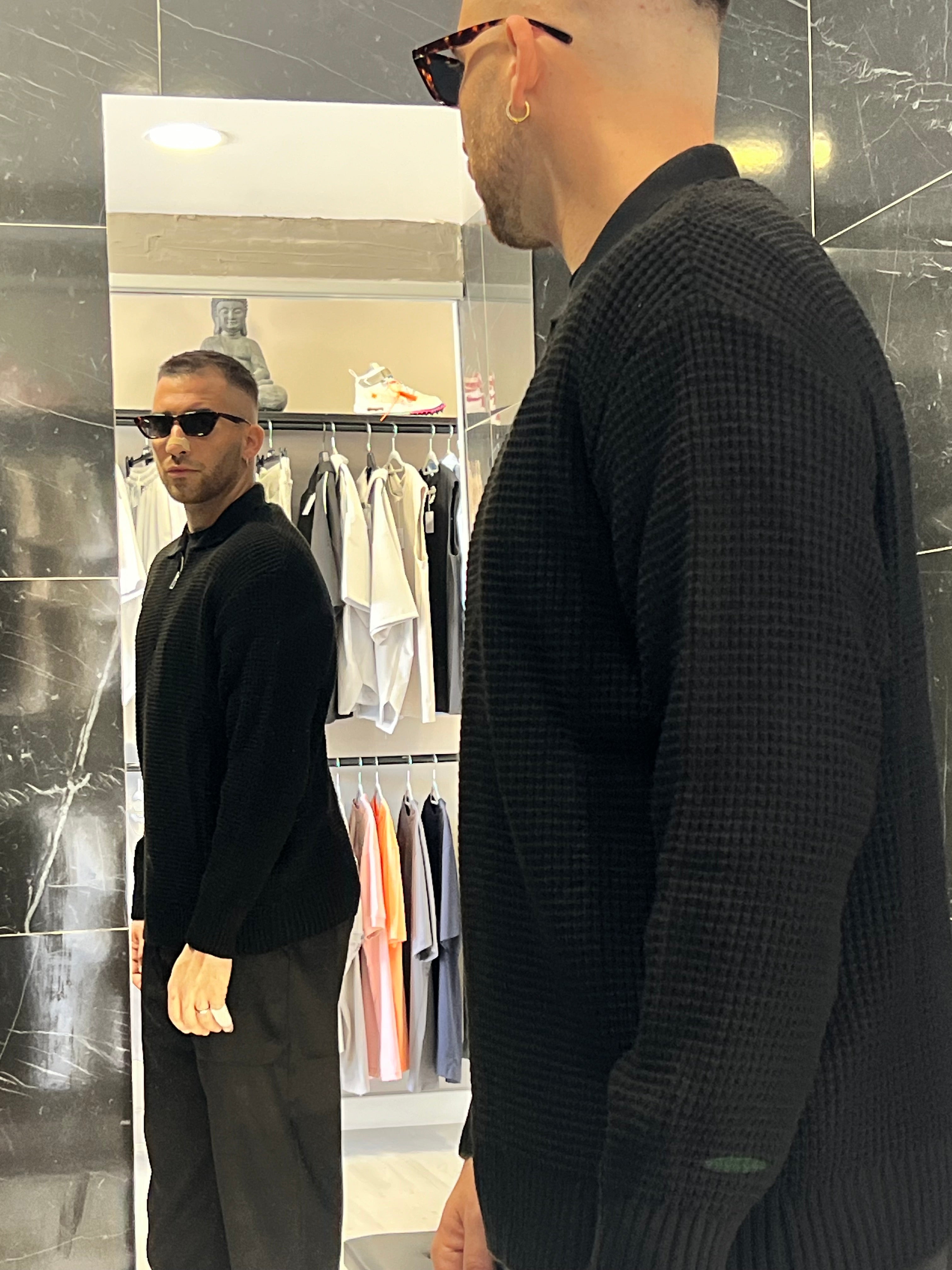 Maglione zip nero