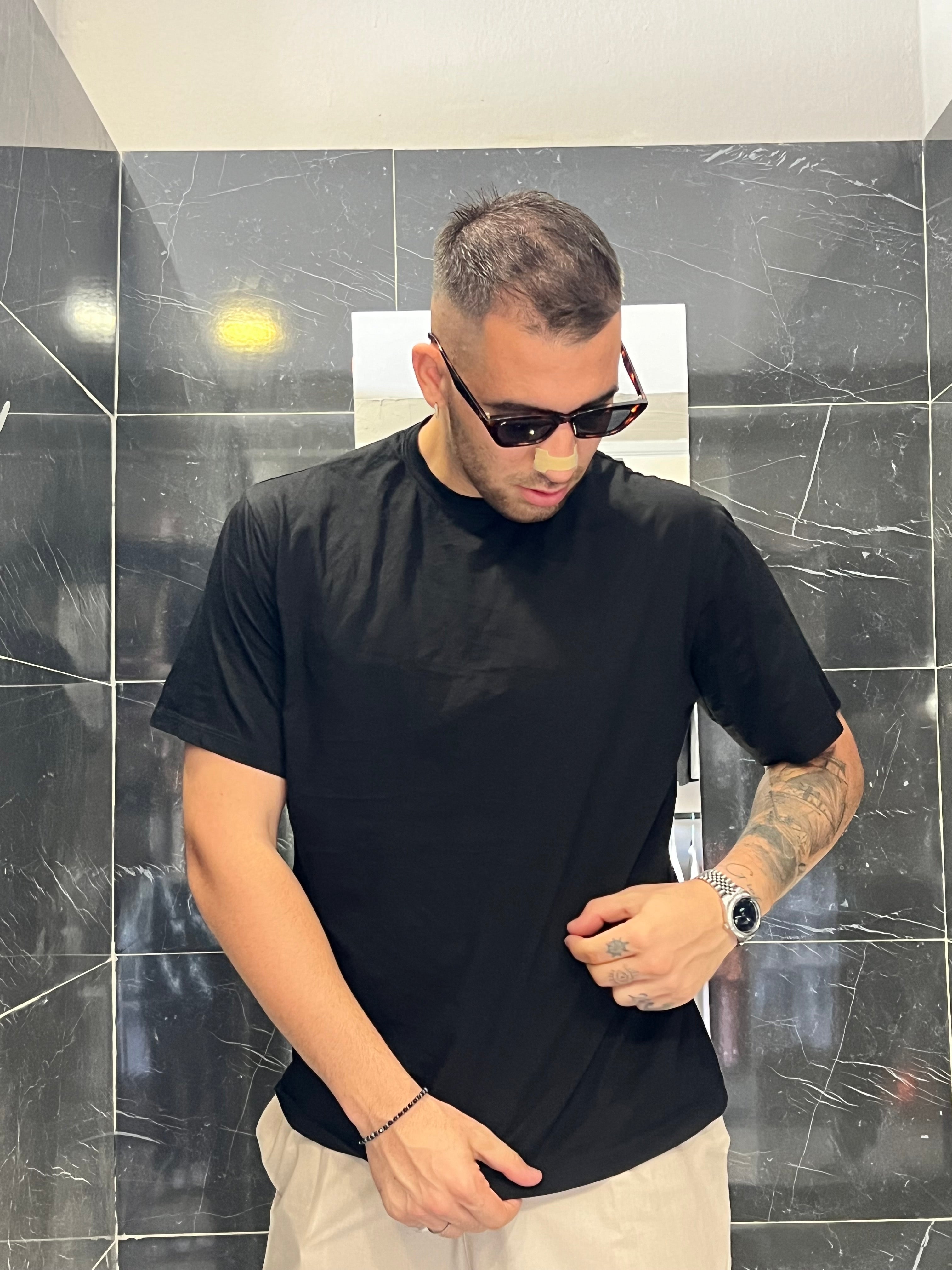 T-shirt •Nero/bianco•