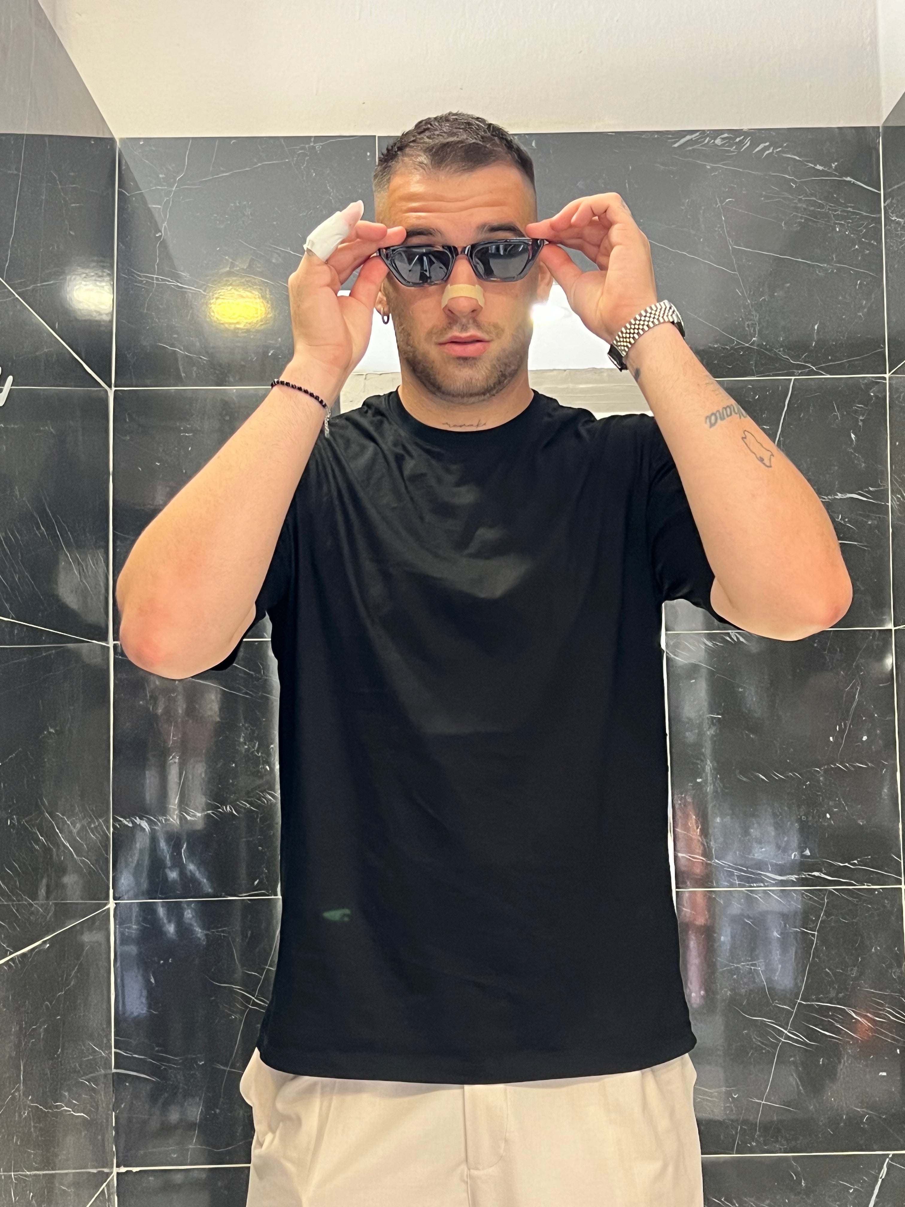 T-shirt •Nero/bianco•